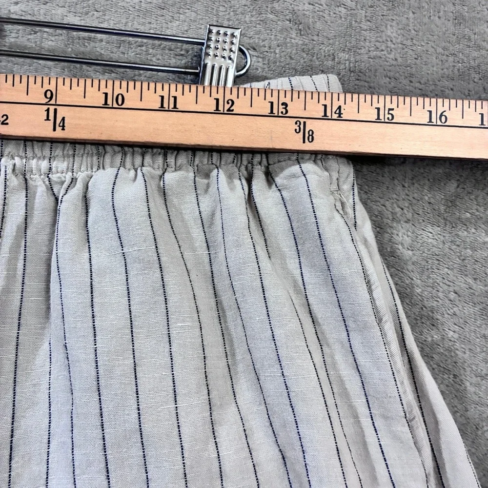 H&M Linen Blend Striped Pants Small Coastal Beachy Boho Lagenlook Capsule Resort